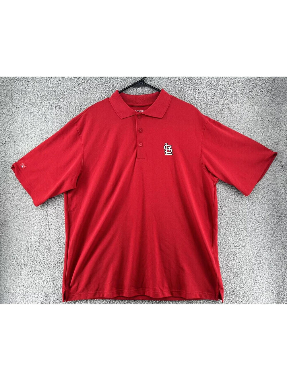 Antigua St Louis Cardinals Polo Shirt Mens L Red Logo MLB Baseball